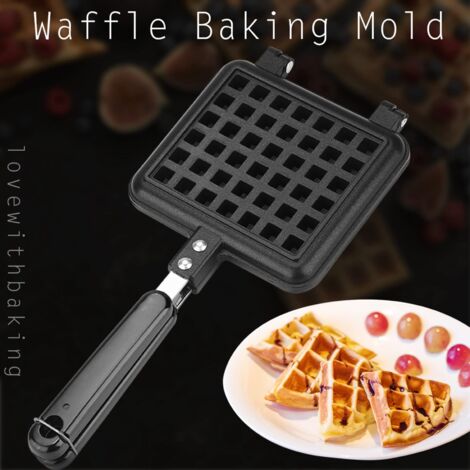 Gaufrier, Moule à Gaufre Cuisinière à Gaz en Forme de Cœur Moule à Gaufre Cuisinière en Aluminium pour Presse à Sertir, Outil de Cuisson
