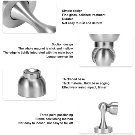 Butée De Porte Magnétique Butoir De Porte En Acier Inoxydable Sans Barrière Verrou De Porte De Chambre Pour Porte À La Maison(4pcs,Bronze Vert) | Leroy Merlin