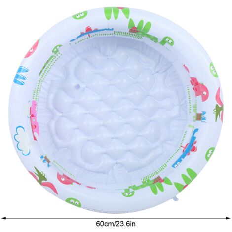 Piscine Gonflable Ronde Pataugeoire 100-130 Cm – Bassin Enfant Intérieur Extérieur Avec Motifs Plage Mignons