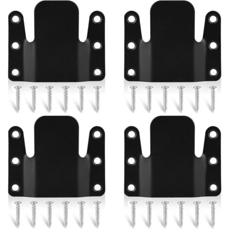 Zoternen Lot de 4 connecteurs de canapé sectionnel avec 24 vis, clips de canapé sectionnel, connecteurs de meubles pour canapé, inclinable, chaise, chaise longue (noir) (1/5)