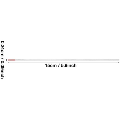 10 Électrodes Tungstène TIG WT20 2% Thorium - 2,4 Mm X 150 Mm, Pour Soudage Acier, Inox, Cuivre, Courant 15-500A - Anawakia - 5