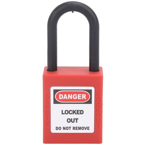 Cadenas de sécurité avec 2 clés, 4,6 x 4,1 x 2 cm, en nylon, pour usage électrique. (1/5)