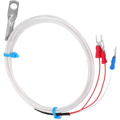 Sonde de température, type patch, thermistance PT100, sonde de thermistance en acier inoxydable sensible à la mesure de la température, trou rond (5 m)