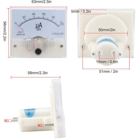 Ampèremètre Analogique DC 0-20A - Modèle 85C1 - Pour Panneau électrique - Neuf