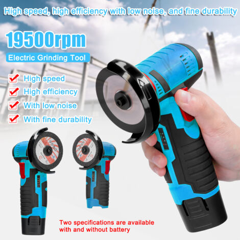 Zoternen – Mini meuleuse sans fil 76mm – 2 batteries 12V 1300mAh – Vitesse 19500 tr/min – Pour découpe carrelage, bois, métal