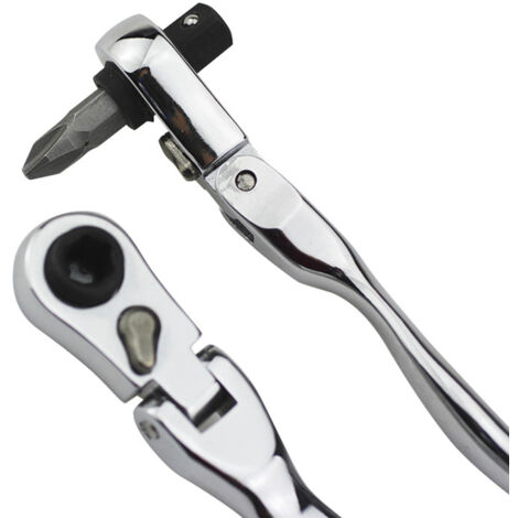 Zoternen Mini 1/4 pouce clé à cliquet, clé en acier chroma réversible à 72 dents avec douille et bit Double tête pour les espaces serrés (1/5)