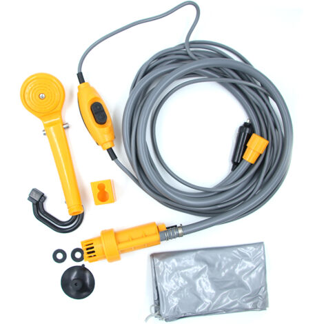 Douche Camping Portable 12V - Pompe 35W, Tuyau 2 M - Pour Voiture, Caravane, Camping-car - Arrosage Et Nettoyage
