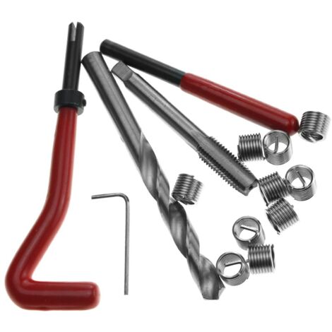 Zoternen Kit de réparation de filetage métrique 20 pièces M5 M6 M8 M10 M14 Helicoil Car Pro Coil Tool 1,25