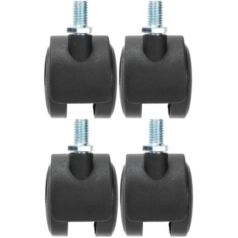 Zoternen 4pcs Pou Chasters avec frein 1,5 pouce Universelle Roue pour la librairie de l'armoire Black Black (1/5)