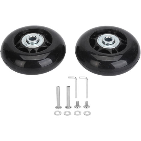 Zoternen 2pcs Roues de remplacement de valise à bagages Kits de réparation de roulements pivotants à caoutchouc universel avec outil d'installation 64x24mm / 2,5x0,9 pouces