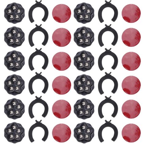 Zoternen 12pcs Roues de lanceur d'auto-adhésifs avec plaquettes de frein à 360 degrés Rotation lourds Chasters de meubles pour appareils Bibliothèques Bibliothèque Planteurs Black (1/5)