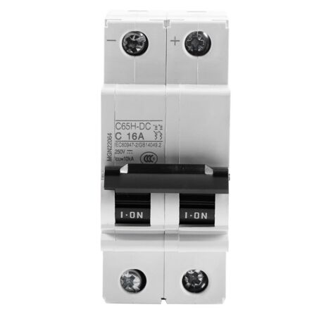 Disjoncteur, DC 250V 2P Disjoncteur miniature d'air à basse tension Commutateur d'énergie solaire 16A/32A/63A pour Panneaux Solaires et Chauffe-Eau (63A),A (1/5)