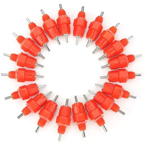 Lot de 20 Eau Tétine Poulet Mamelons d'eau Buveurs Automatiques Vis Volaille Poule Canard Bétail Abreuvoir,A (1/5)