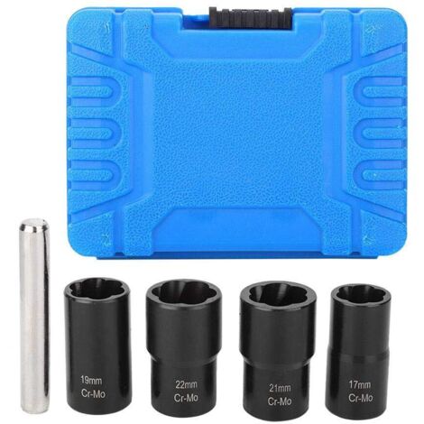 Kit de douilles Ensemble de douilles torsadées 5 pièces Ensemble de douilles d'entraînement de 1/2 po, dissolvant d'écrous de roue arrondis, usagés, dissolvants d'écrous de roue, accessoires voiture,A (1/5)