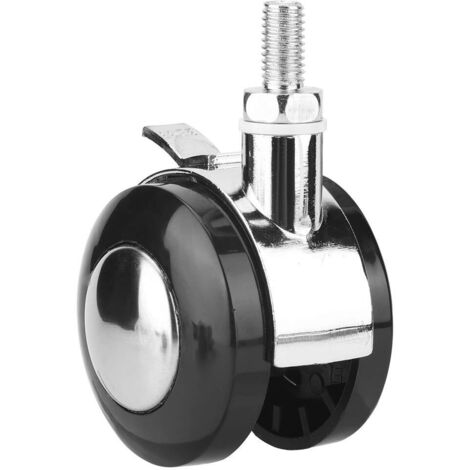Lot de 4 Roulettes Pivotantes en alliage de Zinc Noir Pivotant à 360° Pour Chaise de Bureau avec Verrouillage de Frein,roulettes,A (1/5)