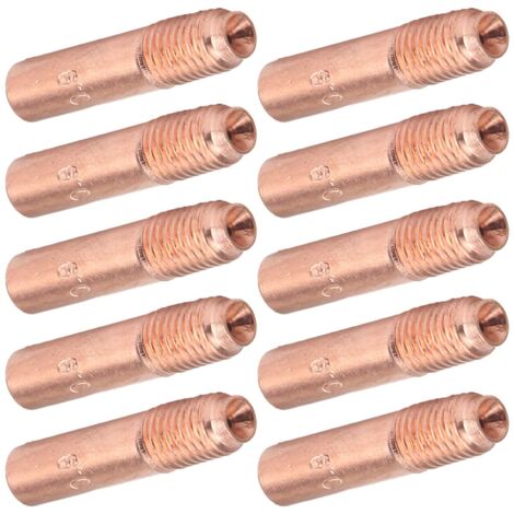 10 Pièces Buses de Soudage MIG 0.9mm Embouts de Contact de Soudage MIG Kit de Buses Conductrices en Cuivre pour Soudage Industriel,A