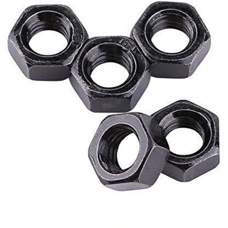 100pcs DIN934 M2-M5 Écrous Hexagonaux Noir Zinc Plaqué en Acier au Carbone pour Fixation de la Machine(M3),A (1/5)