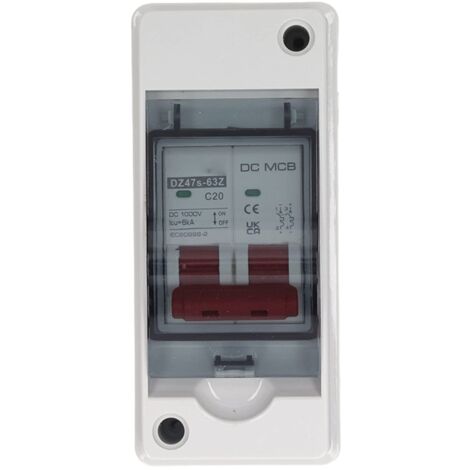 2P DC Disjoncteur Miniature, 1000V 20A IP65 Disjoncteur de Déconnexion étanche pour Système Solaire PV,A (1/5)