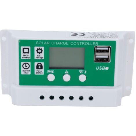 Thlevel 30A 12V/24V Contrôleur de Charge Régulateur Panneau Solaire Batterie Int