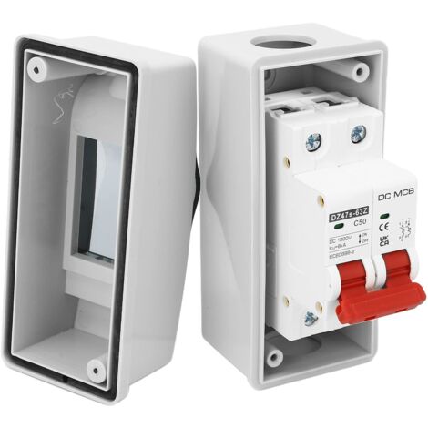 Disjoncteur Solaire PV IP65 Étanche DC Disjoncteur Miniature 2P 1000V 50A 6KA Solaire DC Circuit Disjoncteur DIN Rail DC Disconnect Switch pour Solar PV Miniature Isolator Switch,A (1/5)