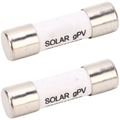Fusible Photovoltaïque Solaire PV 2 Pièces 20A DC1000V Fusible Photovoltaïque 20kA Fusible de capacité de Rupture Céramique Haute Résistance Protection contre les Courts-circuits,A (1/5)