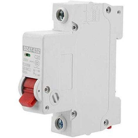 DC DZ47-63Z-1P 20A Disjoncteur Miniature, Commutateur Pneumatique de Protection Contre les Fuites,A (1/5)