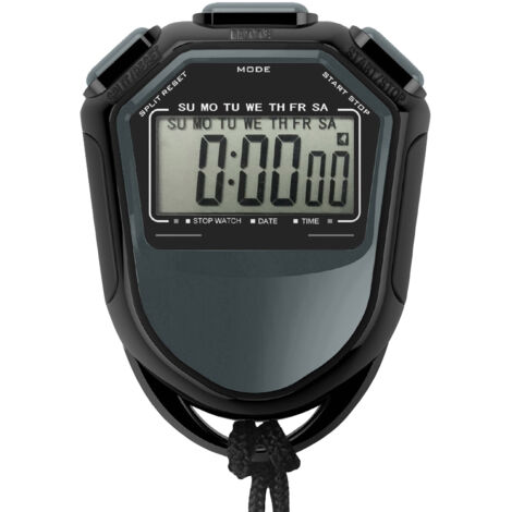 ZJchao Compteur Chronographe Numérique Portable LCD avec Sangle pour Activités D'entraînement (Black) (1/5)