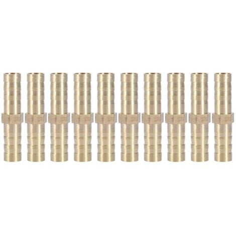 Raccord Rapide Plomberie Raccord Laiton Droit Barbelé 10mm - 5 Pièces - Pour Tuyau Eau, Air, Huile - Connexion Secure Connexion Tube Laiton