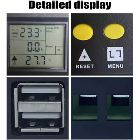 Yoving Régulateur de Charge Solaire MPPT 100A 12V/24V Automatique
