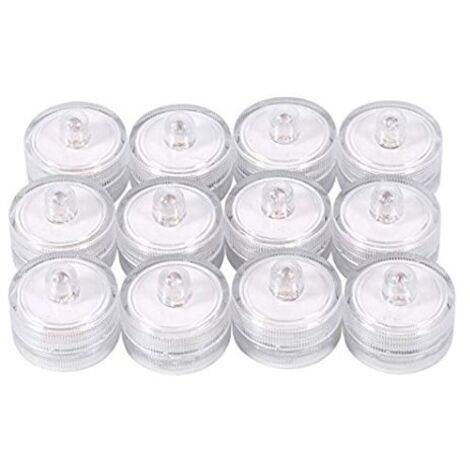 Lot de 12 Pcs Bougies à LED à Piles Bougies Electroniques Submersible Imperméable pour Mariage Décoration de Fête de Noël Lumière Multicolore changeant (1/5)