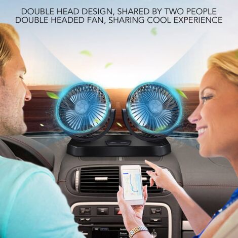 Ventilateur Rotatif Ventilateur Voiture Baceyong 15,2cm - 12V/24V - Ventouse - Rotation 360° - Câble 2m Climatiseur Voiture Allume Cigare