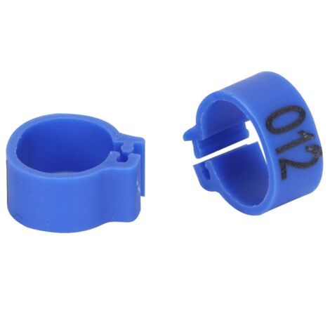 Bague Pied d'oiseau, Accessoire pour Pigeons Clip d'identification pour Bague Bague pour Pigeons avec étiquettes 001 à 100 pour Oiseaux Adultes pour la Gestion des Oiseaux(Blue)