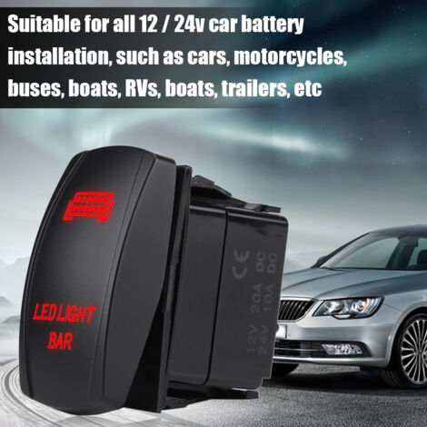 Interrupteur à Bascule étanche 12 V – 6 Broches, LED Jaune, ON-OFF-ON, Pour Voiture, Bateau, équipement Extérieur