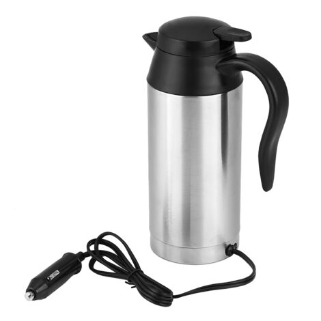Bouilloire électrique de Voiture, Anggrek 750ml Bouilloire de Voiture en Acier Inoxydable Bouilloire électrique de Voyage à ébullition Rapide Tasse Chauffante de Voyage pour le Café
