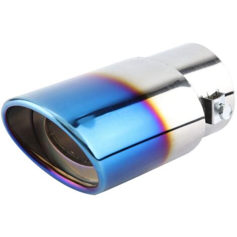 1 embout de silencieux, 53-38mm Tuyau d'Échappement Arrière de Voiture d'Acier Inoxydable de Chrome Embout de Silencieux Arrière Universel Bleu (1/5)