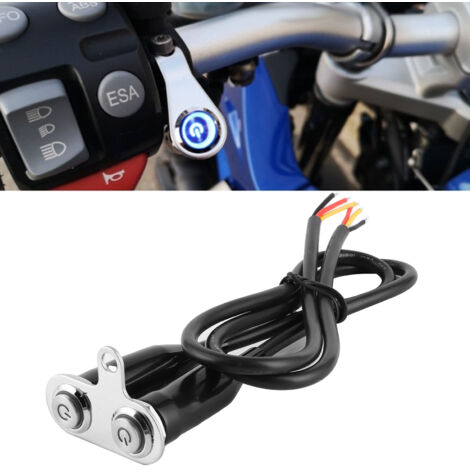 Interrupteur Guidon Moto 22mm – Bouton LED étanche Autobloquant – Accessoire Universel