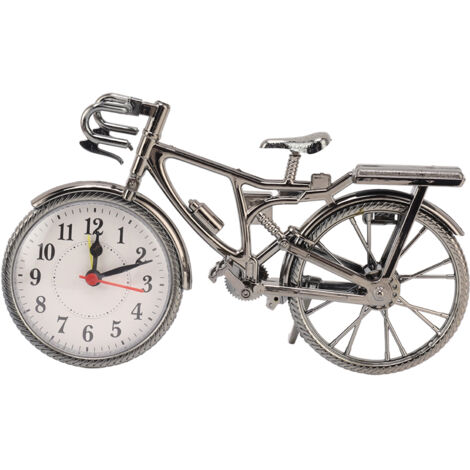 Vélo Horloge Réaliste Vintage Décoratif Ornement Compact Table Réveil pour La Maison Dortoir Bureau (1/5)