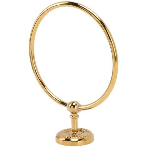 Anneau Porte-Serviettes Mural Porte-essuie-Mains Moderne pour Mur de Salle de Bain en Acier Inoxydable et Cuivre Support de Serviette Dor (1/5)