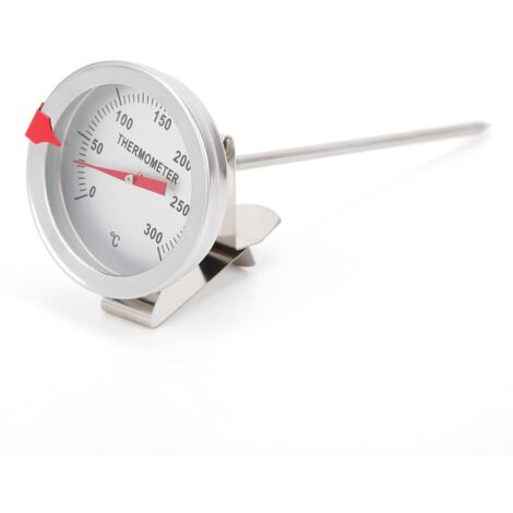 Thermomètre à Friture, Thermomètre de Cuisine en Acier Inoxydable, Thermomètre à Huile à Longue Tige à Lecture Instantanée avec Pince, Thermomètre à Cadran pour(30cm) (1/5)