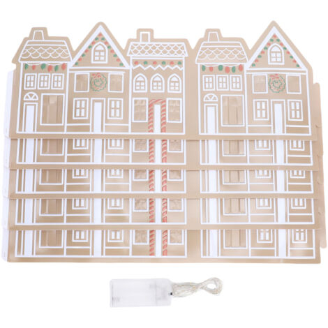 Collier d'arbre de noël Unique en PVC, anneau de maison en pain d'épices réutilisable avec lumière LED pour décoration de vacances, 26 pouces (1/5)