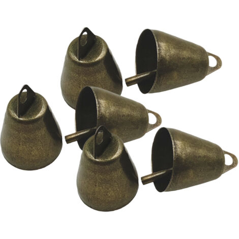 6 pièces cloches suspendues carillons éoliens Jingle Bell bricolage fer petit pendentif pour couronne d'arbre de Noël fête mariage atmosphère festive décorations animal de compagnie portant un son agr (1/5)