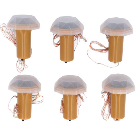 Guirlande lumineuse solaire LED décorative pour bouteille de vin avec liège pour fête de Noël, mariage, maison, 6 pièces, 2,49 pieds (1/5)