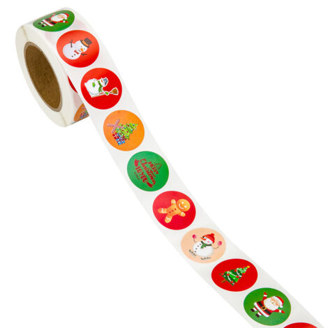 500 PièCes Autocollants de Noël étiquettes de Scellage de Gâteau Bricolage Autocollants Adhésifs pour Boîte Ces Autocollants de Noël s'adaptent sans Effort à une variété de (1/5)