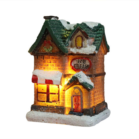 Lumière LED de noël en résine, décorations de maison, scène de Village, ville, cadeaux (1/4)