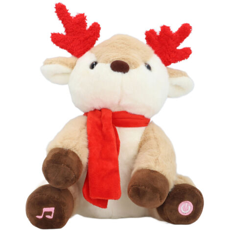 Renne en peluche lumineux Musical, jouet en peluche doux et à la mode, respectueux de la peau, pour chevet et bureau (1/5)