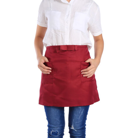 Tablier Cuisine Femme Tablier Court Unisexe Noir - 2 Poches - Idéal Café, Restaurant, Cuisine - 60x40 Cm Tablier Serveur Restaurant