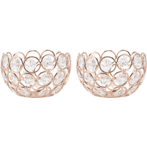 Bougeoirs ronds en métal et cristal, 2 pièces, Base antidérapante, décoration de fête Simple et élégante pour la maison, le bureau, cadeaux de décoration