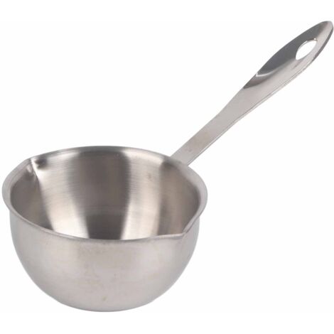 Petite Casserole, Chauffe-beurre Tout en un Fond Plat à Induction en Acier Inoxydable Mini Marmite à Beurre Marmite à Lait Petite Casserole(300 ml
