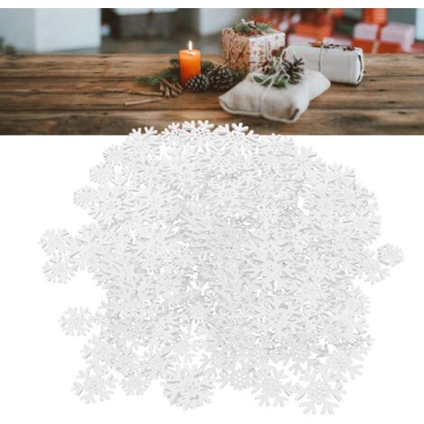 100 Pièces Flocons De Neige En Bois 20mm - Décorations Noël DIY Et Table Festive