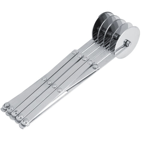 Couteau Escamotable Multi-roue de Pizza d'acier Inoxydable, Couteau Rétractable Multifonctionnel, Coupe-pâte Diviseur Antiadhésif, Outils à Rouleaux Latéraux pour Biscuits Gâteau(5 Roues) (1/5)